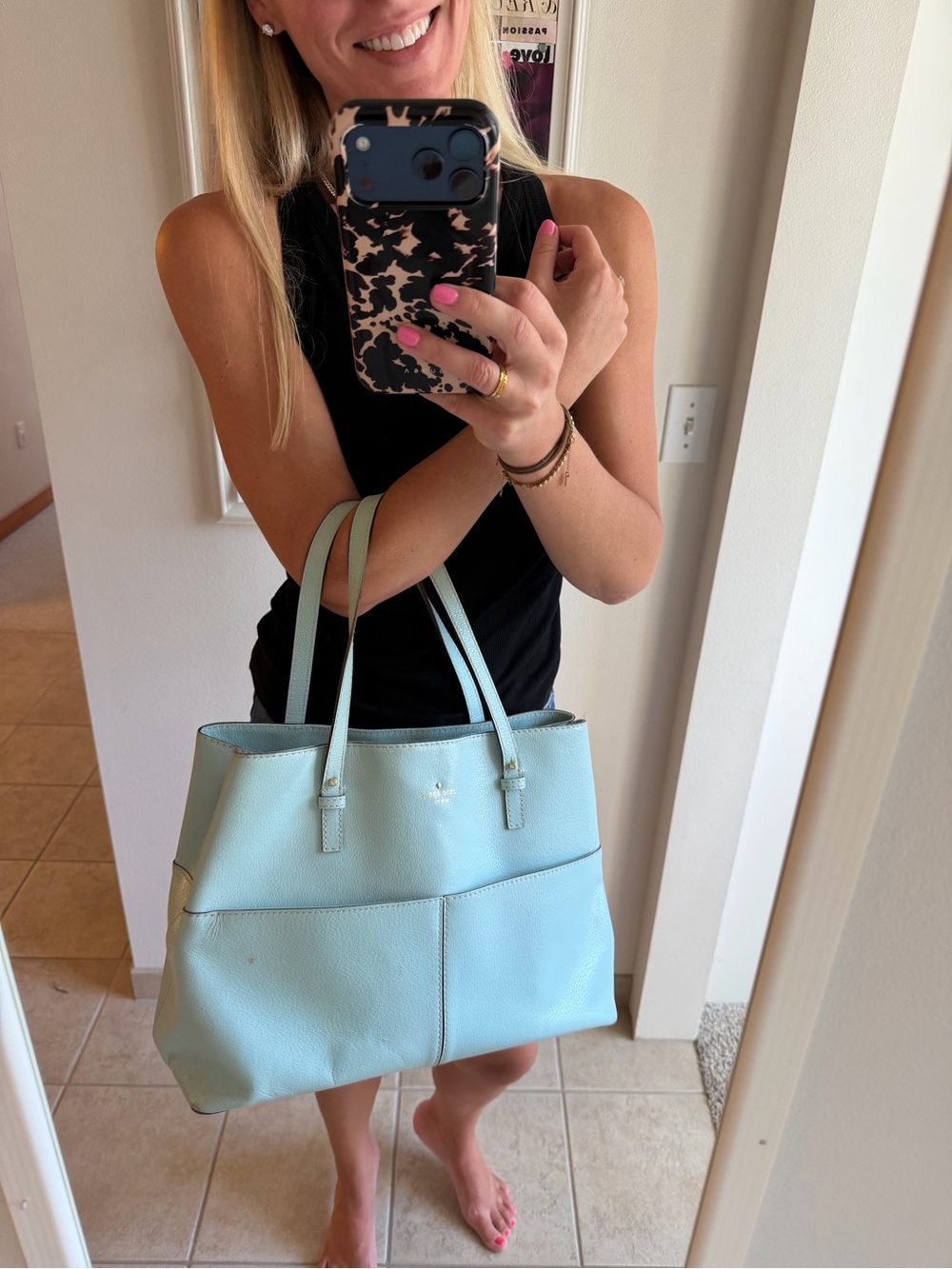 Kate Spade Light Blue Leather Handbag